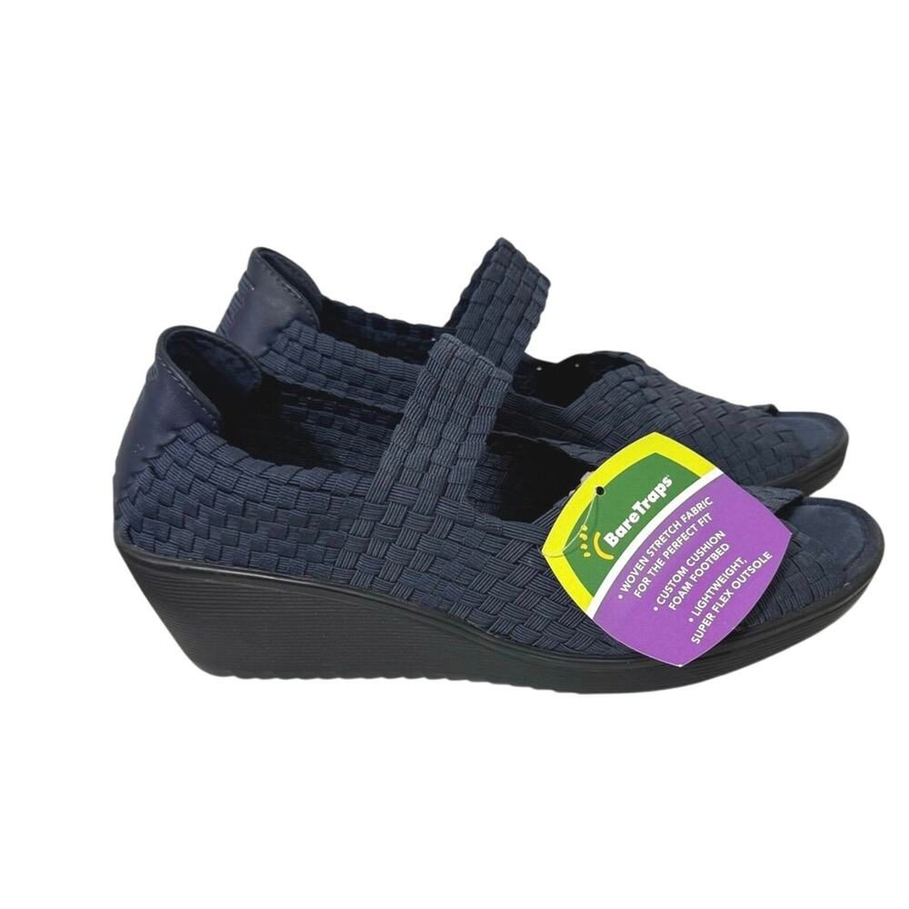 BareTraps Women’s Umma Mary Jane Wedge Sandals Navy Blue Size 10